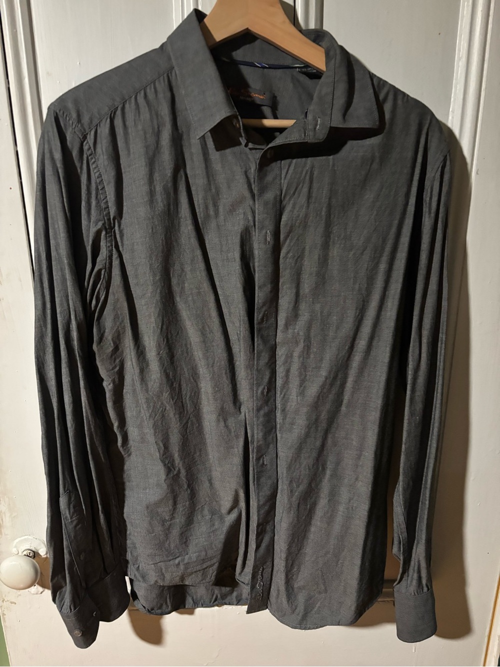 Ben Sherman Men's Charcoal Gray Lightweight Dress Shirt w Stretch